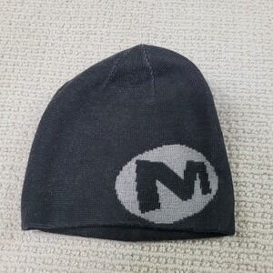 Merrell Beanie OSFM Gray Black Cold Weather Toboggan Adult‎ Acrylic Wool Blend